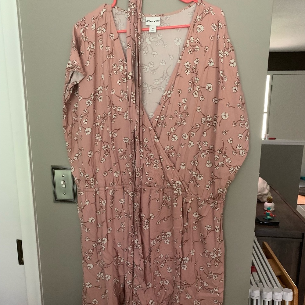 Floral faux wrap dress
